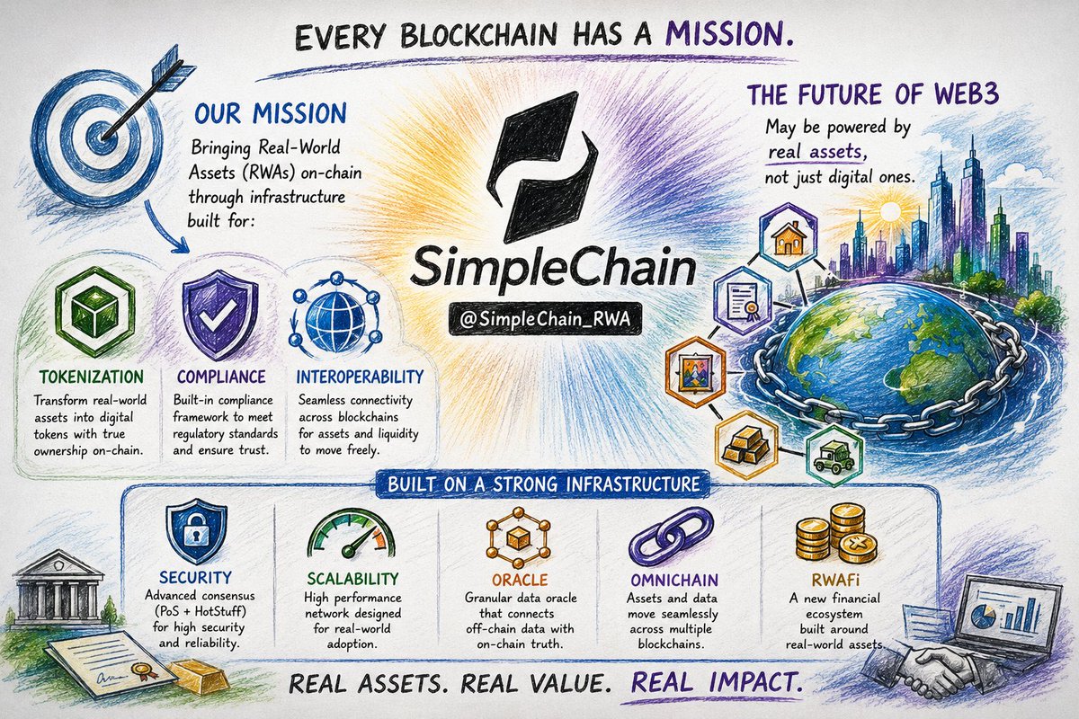 qutran17's tweet photo. Every blockchain has a mission.

For @SimpleChain_RWA, that mission is bringing Real-World Assets (RWAs) on-chain through infrastructure built for tokenization, compliance, and interoperability.

The future of Web3 may be powered by real assets, not just digital ones. https://t.co/mwdnk74Bxu