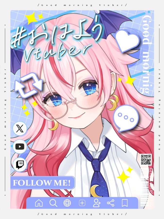 YorunoMoonNight's tweet photo. #おはようVtuber ✨
ぼんじよるの〜☀️いっぱい遊んでいっぱい元気💕代償は喉💖飲んで喋って歌ってなんか声がガラガラしとるわい😉声は3点、笑顔は満点💕うるさいなんてね火山が大噴火、よるのともです🌙✨
今日も無理せず、皆様もほどほどがんばりざむらい⚔️✨ https://t.co/6F6SXxUm6h
