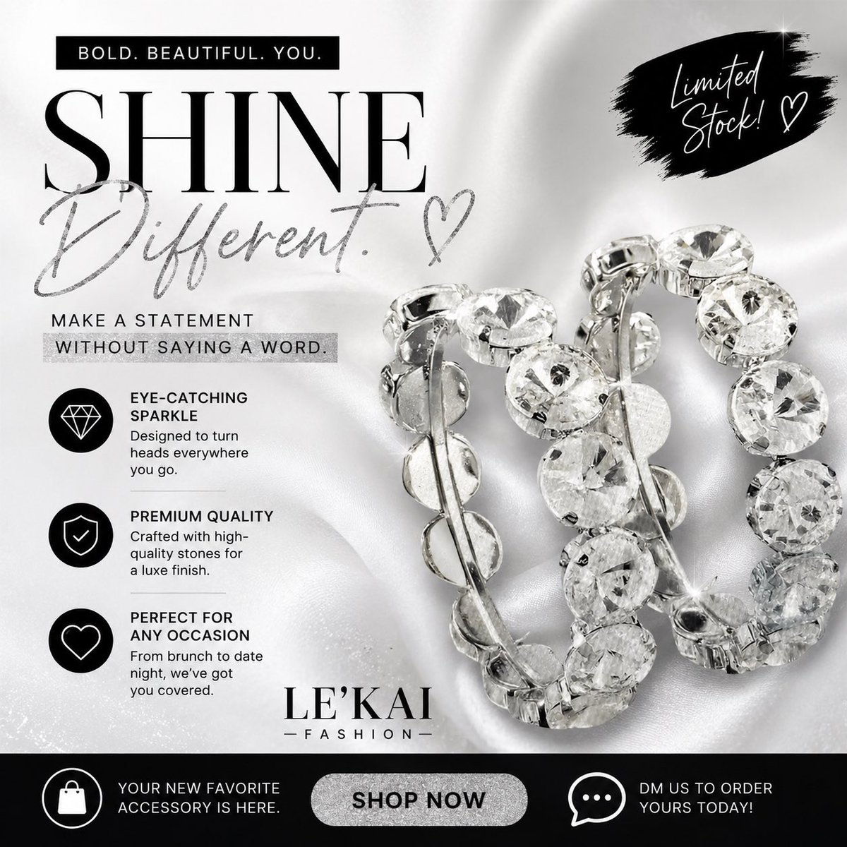 LEKAI18's tweet photo. ✨ SHINE DIFFERENT. ✨
Because blending in was never your style.
📩 DM us to order. Limited stock available. https://t.co/Gyd9WzAJdC