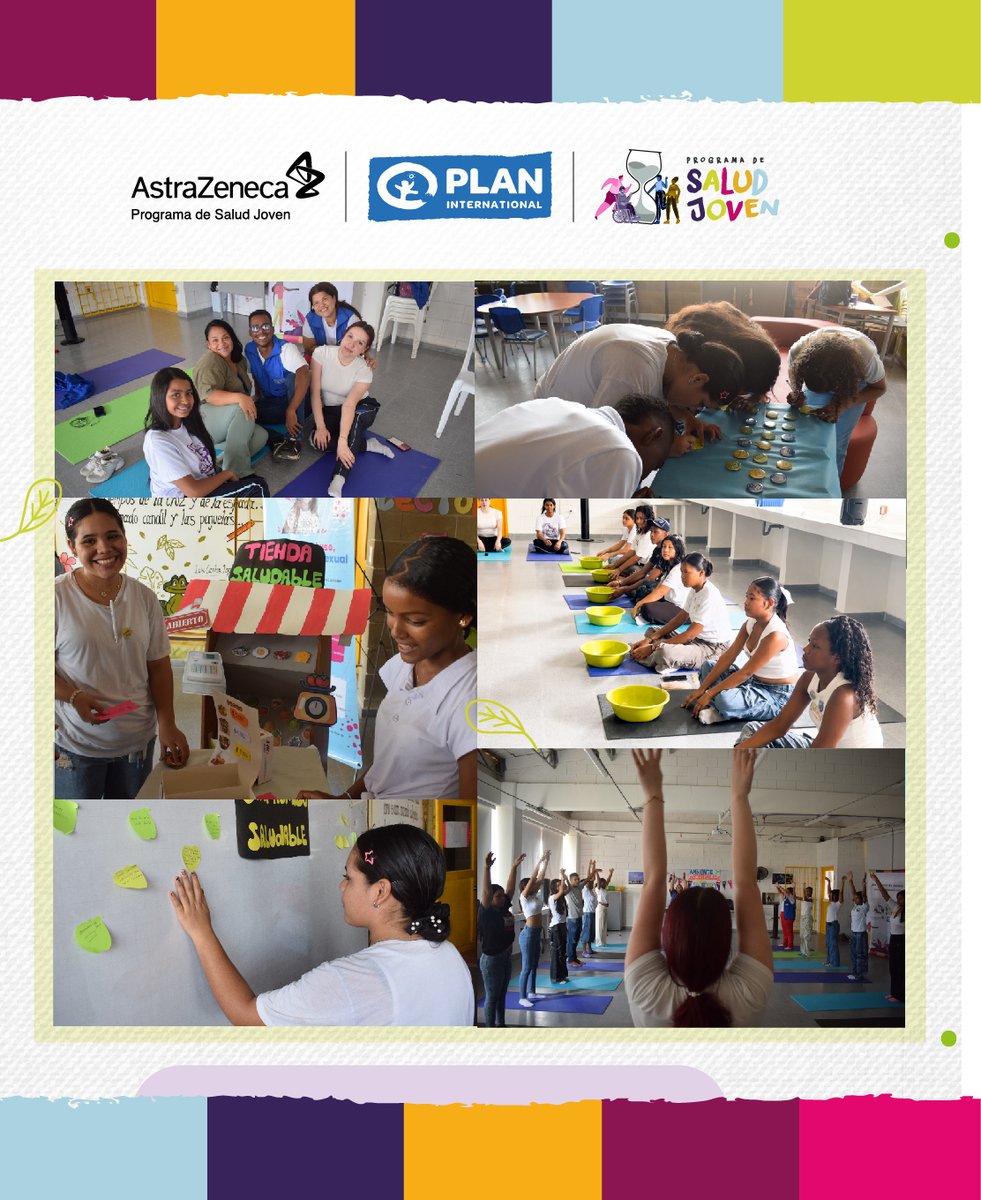 FundacionPlan's tweet photo. El bienestar comienza cuando escuchamos nuestro cuerpo y nuestra mente. 🌿

Con el #ProgramaDeSaludJoven ahora acompañamos a las juventudes en Cartagena para promover hábitos saludables y prevenir enfermedades no transmisibles.

Muévete, aprende, cuida y decide por tu bienestar. ✨

#DíadelYoga
@AstraZeneca  @PlanGlobal  @PlanUK