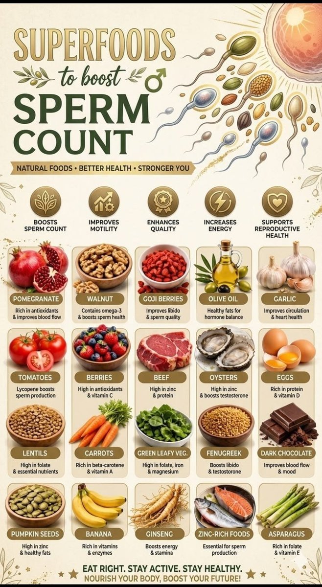 Aiprincess_bd's tweet photo. 20 Power Superfoods to Boost Sperm Count &amp; Male Fertility Naturally🤟 https://t.co/RaZpHIy1tg