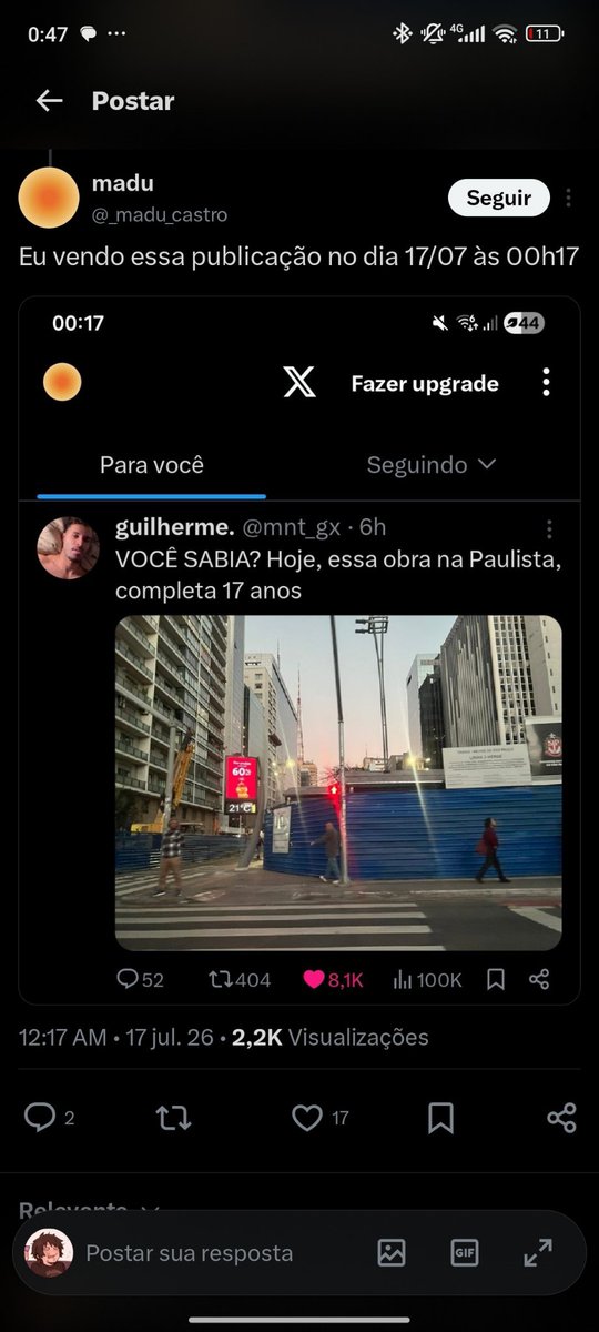 Apologise279's tweet photo. @_madu_castro @mnt_gx vendo esse tweet às 0:47 com 17 likes https://t.co/IE5v3NWCj6