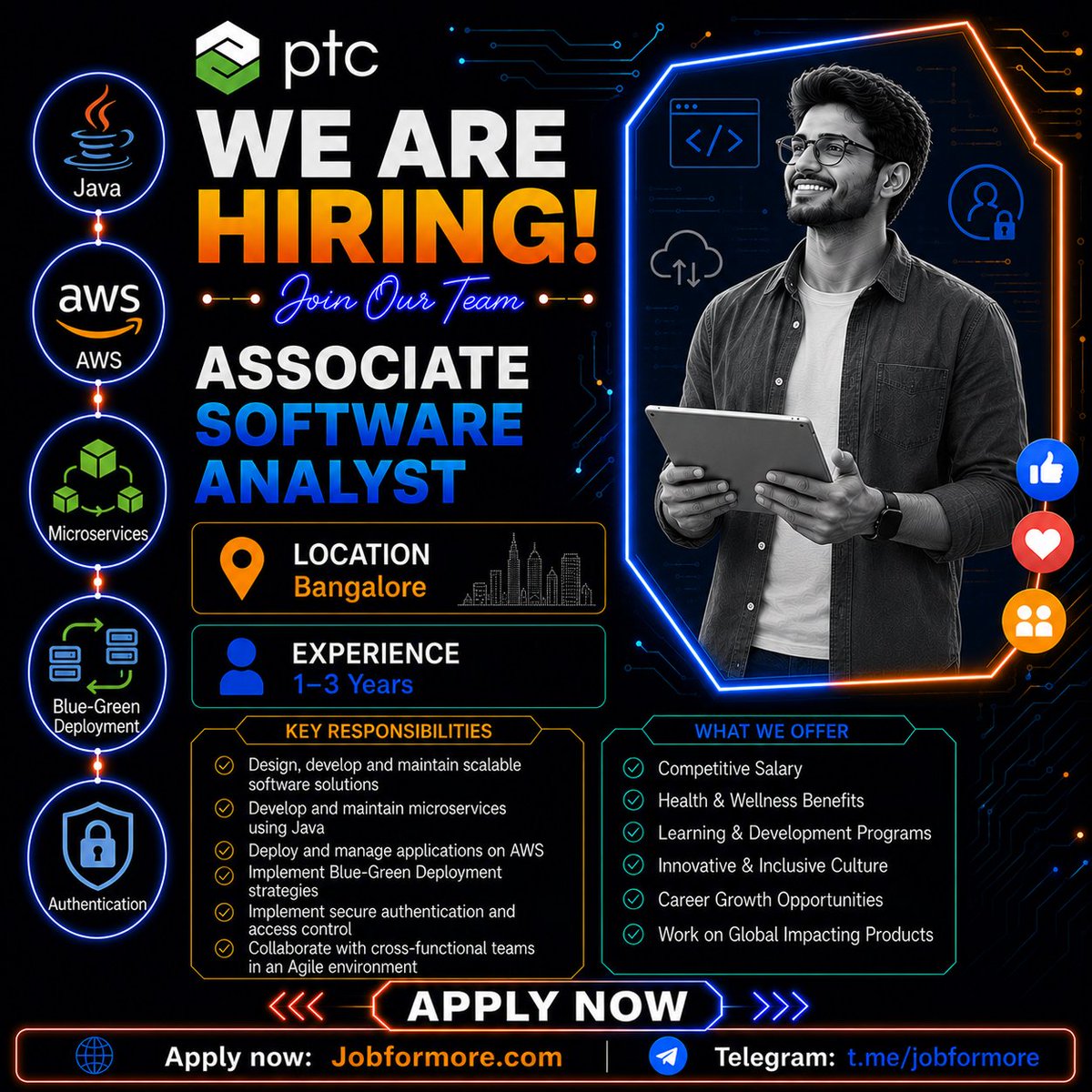 jobformore's tweet photo. ๐ Associate Software Analyst @ PTC
๐ Bangalore | 1-3 Years
๐ BE/BTech/MTech/MCA
๐ป Java, AWS, Microservices, Blue-Green Deployment, Authentication
#Jobformore #PTC #SoftwareAnalyst #BangaloreJobs #JavaJobs
Apply: https://t.co/mXcWlQpslv https://t.co/hrpTn0g5rA