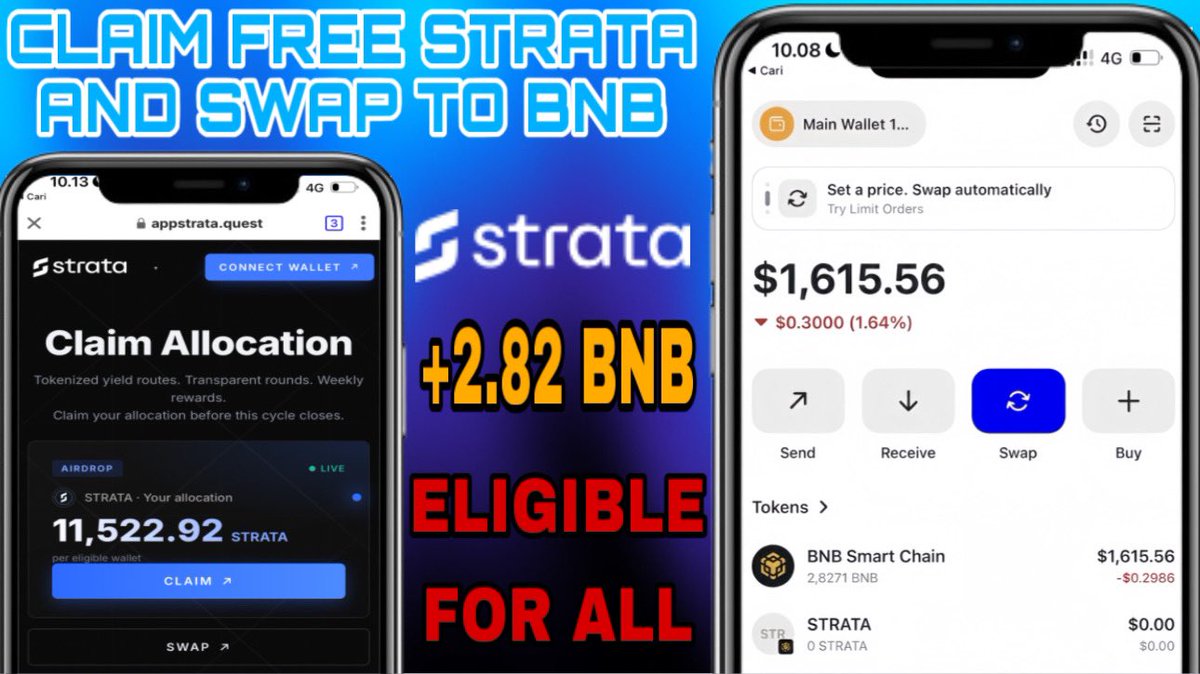 SafyWallet's tweet photo. 🚀INSTANLY AIRDROP
CLAIM AIRDROP FOR ALL USERS✅

🔗 CLAIM LINK: https://t.co/CyXG57XgdP

1️⃣ Copy Link and paste in your Dapps Browser ( eg. OKX WALLET, BITGET WALLET or Bowser Extension
2️⃣ Connect Your Wallet and Change BNB NETWORK
3️⃣ Claim Your Airdrop
4️⃣Done You receive STRATA https://t.co/puwDIsfiQq