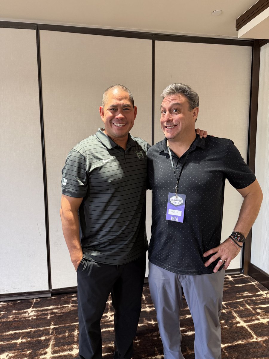 Theoldp's tweet photo. Two of my Favorite coaches Timmy and Troy @HawaiiFootball @AF_Football @MountainWest https://t.co/l84OmmbnGp