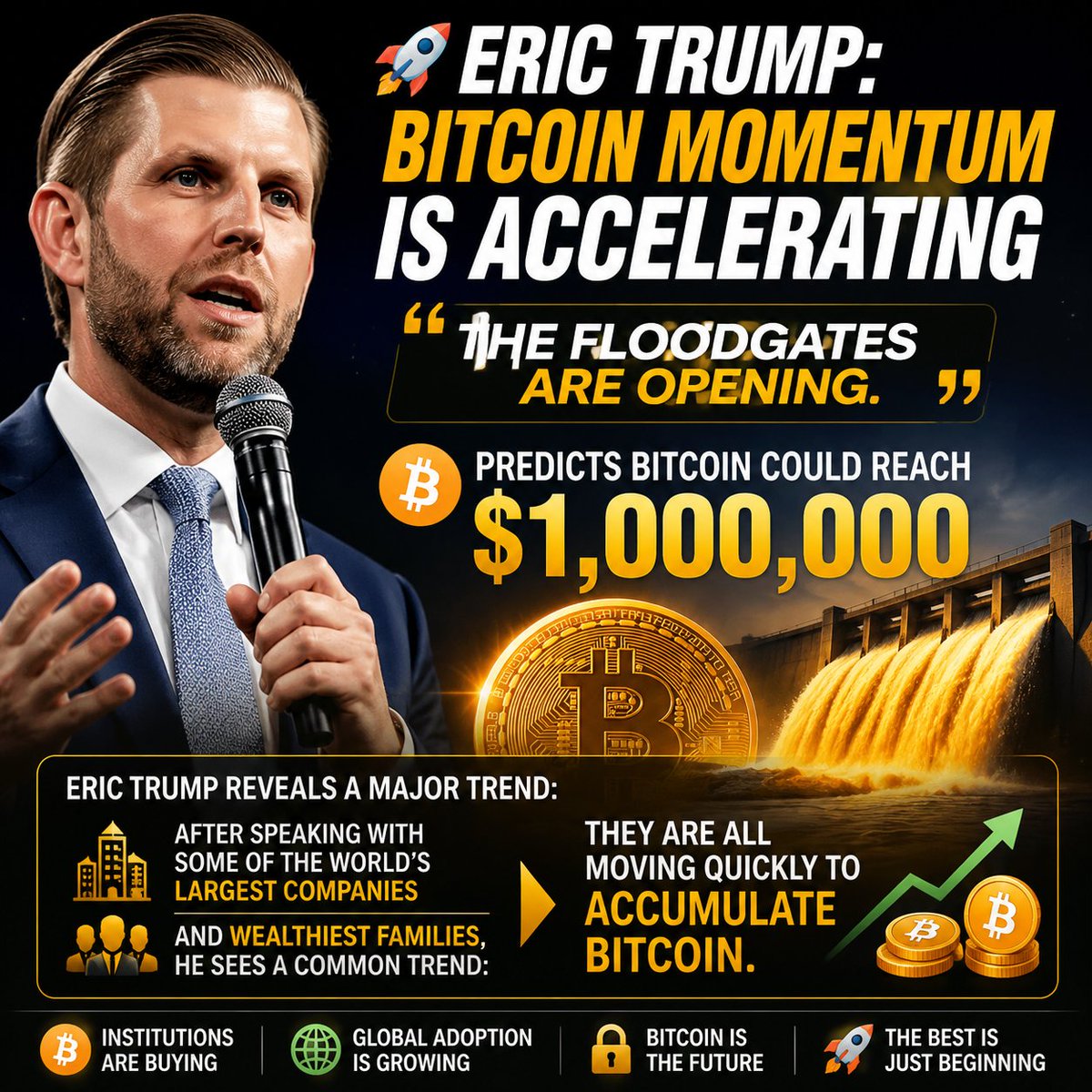 SmartTraderZone's tweet photo. 2/2 He also claims that after speaking with some of the world's largest companies and wealthiest families, he sees a common trend: they are all moving quickly to accumulate Bitcoin. https://t.co/C2vt4pXCuK