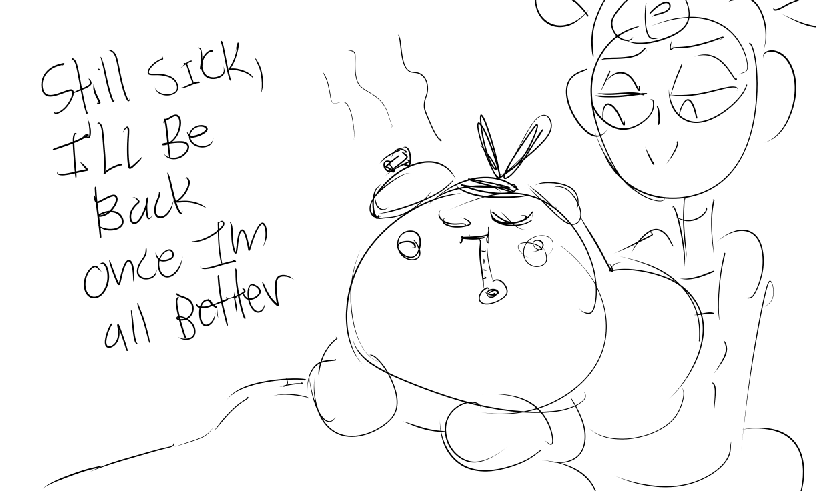 torohut's tweet photo. Im still sick today.  I'll inform you guys when im all better. The flu is really getting me right now. Ill resume working on the commissions once im all better my friends. https://t.co/ypfIyqmXT4