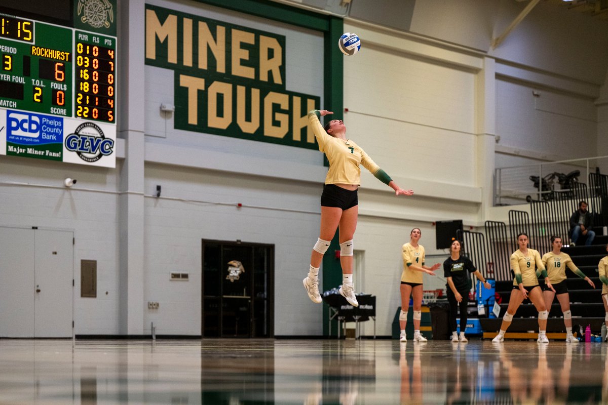 minersports's tweet photo. 38 DAYS UNTIL THE 2026-27 SEASON

Elly Decker finished third in the GLVC in service aces per set during her freshman season, recording a total of 38.

#MinerPride https://t.co/SWaTIFZgdp