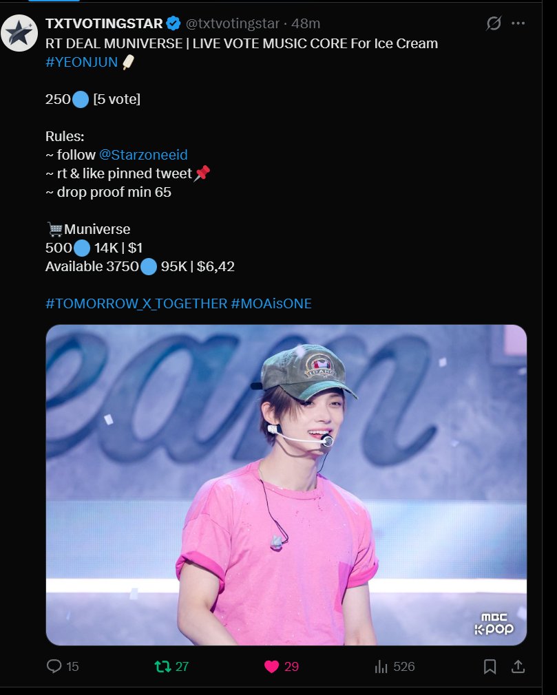 ripmystq's tweet photo. @txtvotingstar @Starzoneeid For #Yeonjun https://t.co/Wjo6X2QA1b