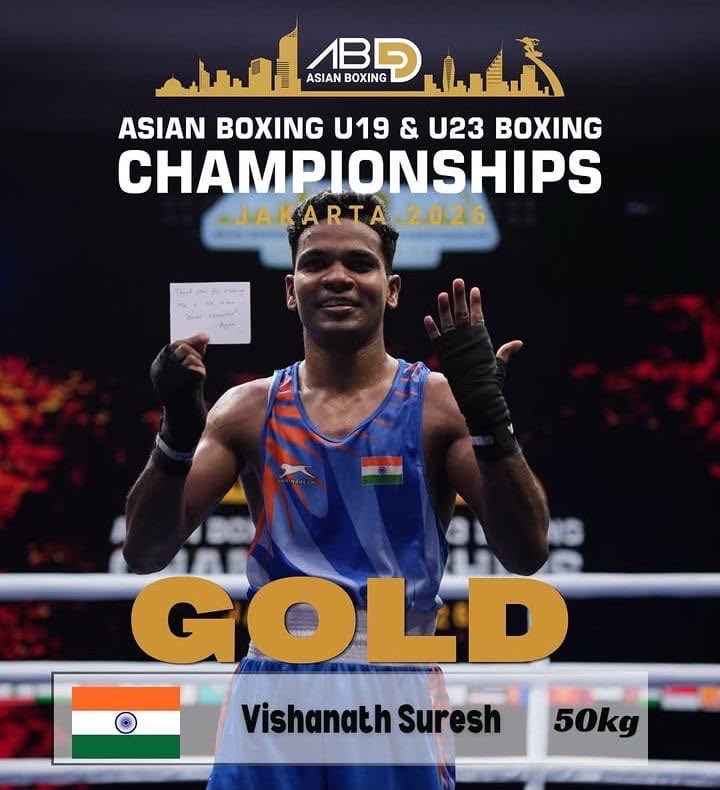 bhushan_gyan's tweet photo. Hav Suresh Vishvanath #IndianArmy #MaharRegt won Gold Medal in 50 kg Flyweight Cat at Asian U-23 Boxing Championships in #Jakarta #Indonesia
-in finals he defeated Diachi Iwai of #Japan to clinch coveted title, bringing immense glory pride to Motherland-well done-congratulations https://t.co/ShsP8hwgpZ