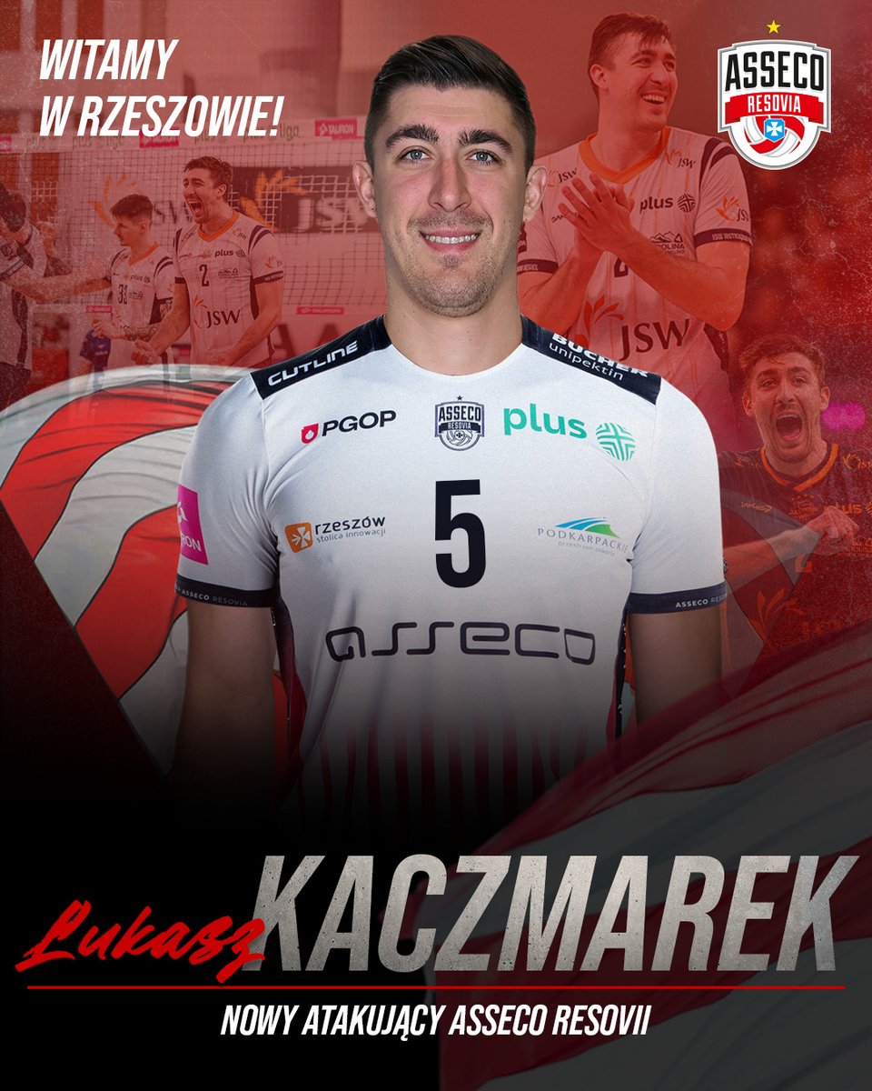 AssecoResovia's tweet photo. Łukasz Kaczmarek atakującym Asseco Resovii 🫡

Jeden z najbardziej utytułowanych polskich siatkarzy ostatnich lat. Mistrz Europy, trzykrotny triumfator Ligi Mistrzów CEV i srebrny medalista igrzysk olimpijskich.

Poznajcie bliżej Łukasza 👇
🔗https://t.co/1fxpLTv5J4 https://t.co/McsSg7iURV