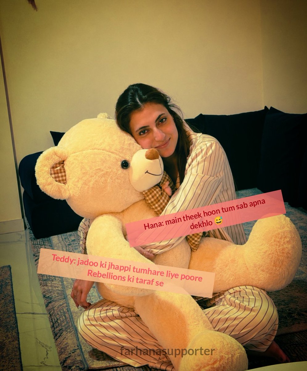 meghnish's tweet photo. Teddy: jadoo ki jhappi poore Rebellions ki taraf se
Hana: main theek hoon tum sab apna dekhlo 😅 

Cult Classy AURA Queen Farrhana Bhatt 🔥 ✨ 
#TeddyTalesWithHana
#FarrhanaBhatt #FarrhanaRebellions

@Farrhana_bhatt https://t.co/VaAkwFIr8I