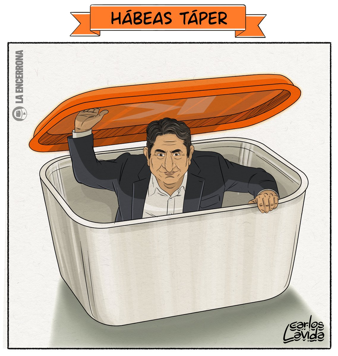 carlosLavida83's tweet photo. "Hábeas táper"
Apareció el novio de la que se va a casar con el Perú. Par de ratas 
Mi viñeta para @laencerronaperu https://t.co/nYscAExgJv