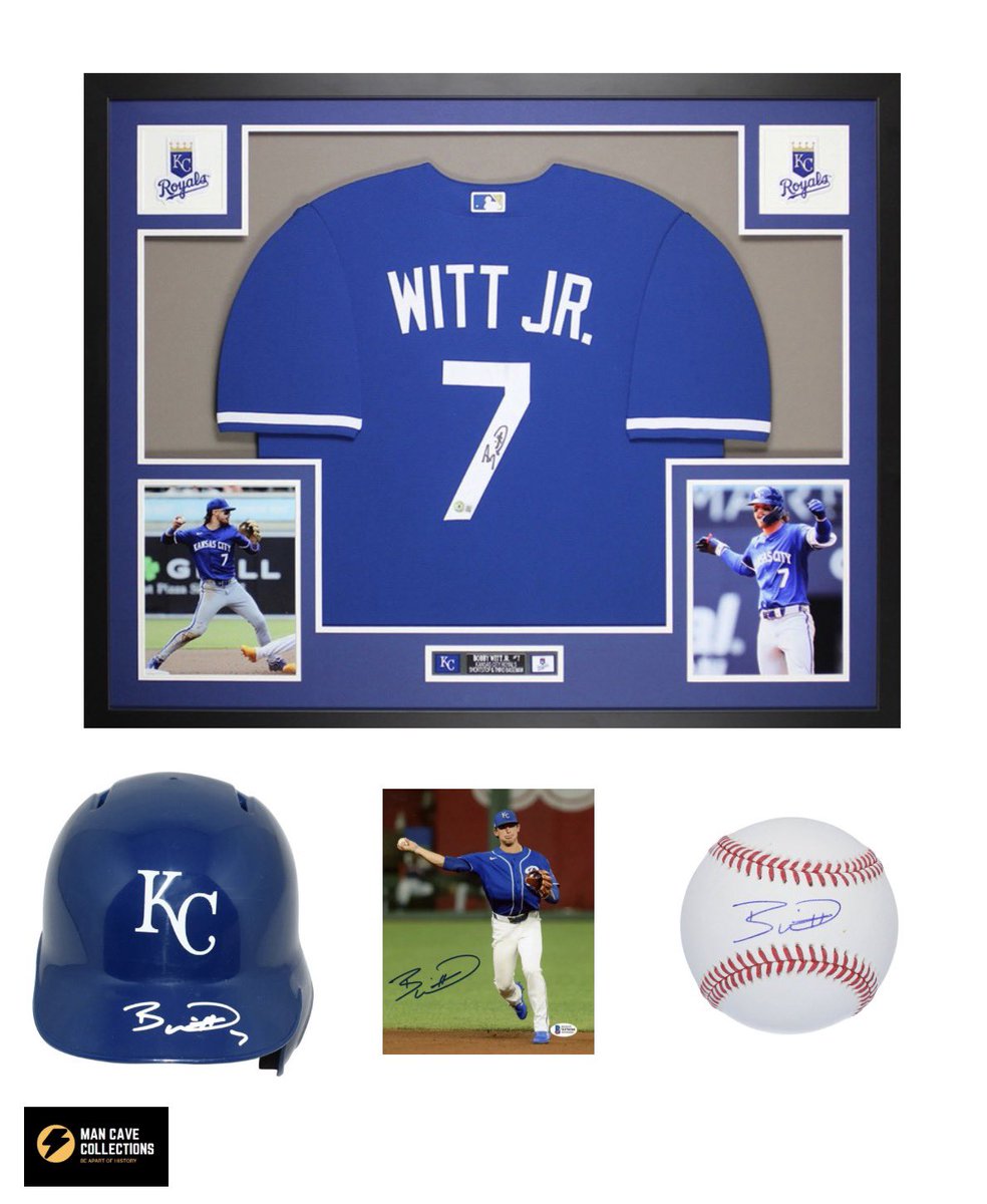 MC__Collections's tweet photo. *Scramble* 

Bobby Witt Jr signed framed jersey, signed batting helmet, signed 8X10 &amp; signed baseball. COA’s: Beckett, JSA. 

56 spots, $35/spot. DM us if you’d like in! https://t.co/hZRoRBInbh