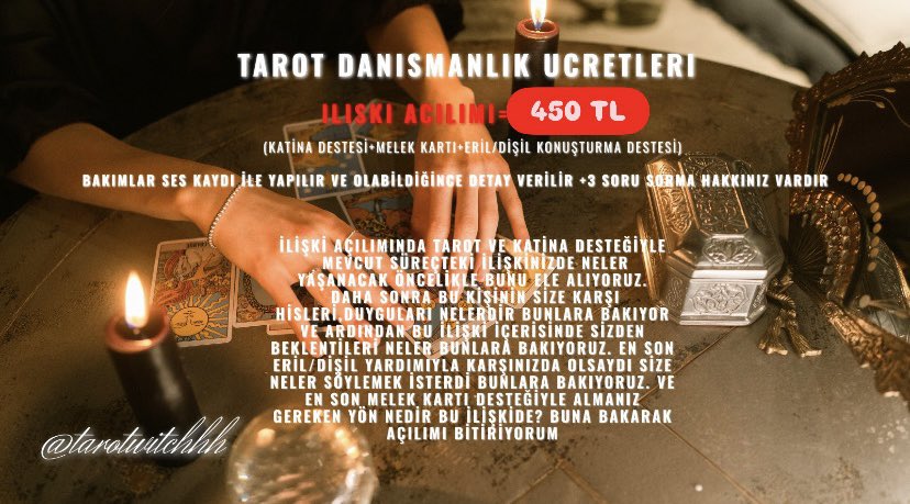 tarotwitchhh's tweet photo. Tarot açılım fiyatları güncellenmiştir..🫶🏻 randevu için ulaşabilirsiniz dm yoluyla💌
#tarot https://t.co/ATAJRKXQJA
