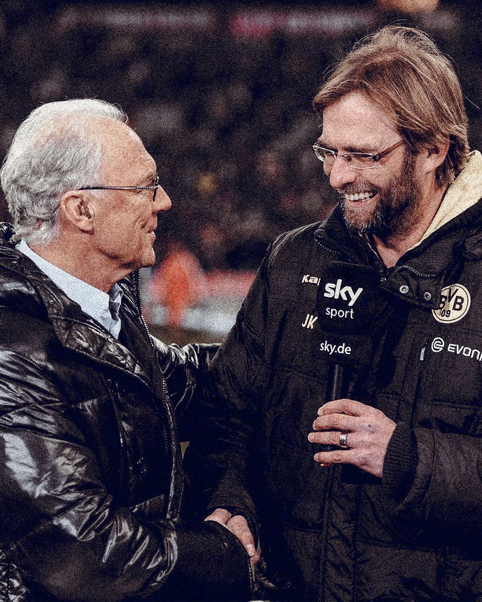 beckenbauer's tweet photo. The new national team coach! 🇩🇪

Wishing Jürgen Klopp all the best as he takes over as the new head coach of the @DFB_Team! 🍀💪

 📸: (Archive image: Imago©️) https://t.co/1MOcWXhQHg