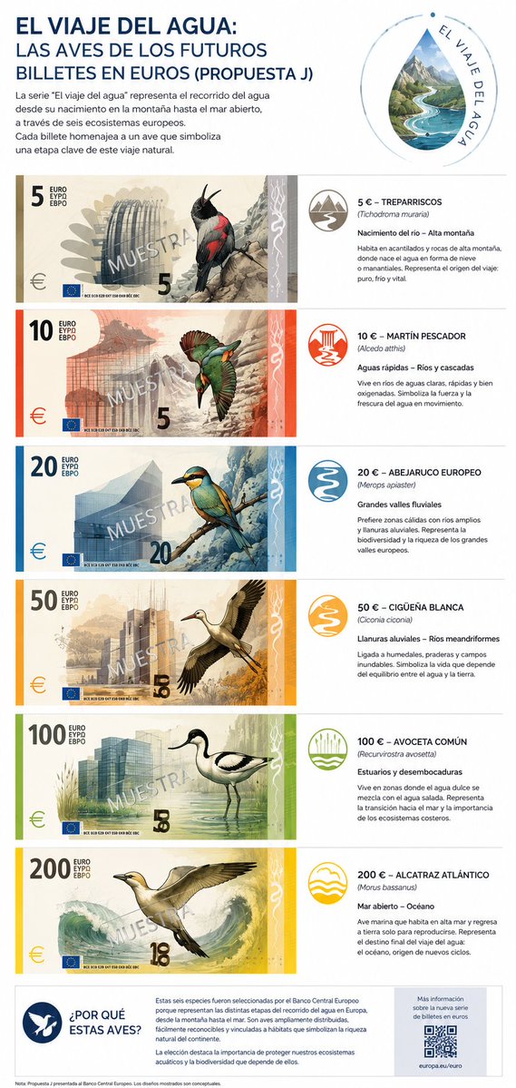 mrm_ofisial's tweet photo. Los nuevos billetes inspirados en la naturaleza simbolizan el viaje del agua. Sin duda la propuesta a elegir.

Puedes votar tu diseño favorito entre los 10 disponibles aquí: https://t.co/3xgyqbtBgc

#billetesBCE2026 https://t.co/ijr91pOJPD
