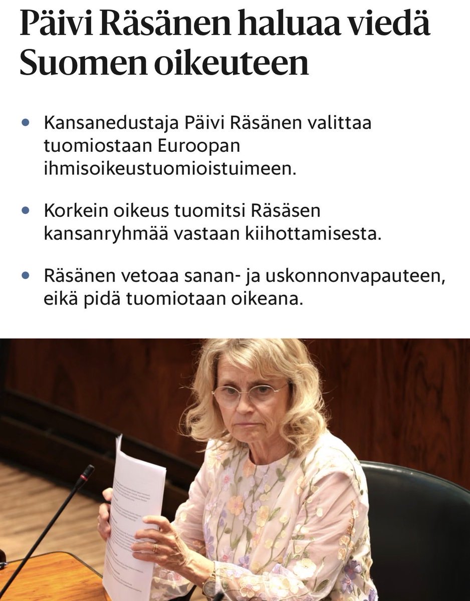 PaiviRasanen's tweet photo. Olen jättänyt 610-sivuisen valituksen EIT:lle. KKO niukalla äänestyspäätöksellä tekemä tuomio rajoittaa vakavasti sanan- ja uskonnonvapautta. Myönteinen päätös olisi merkittävä ei pelkästään Suomen vaan koko Euroopan kannalta. Olen kiitollinen kaikesta tuesta ja esirukouksista! https://t.co/wELmf9G19R