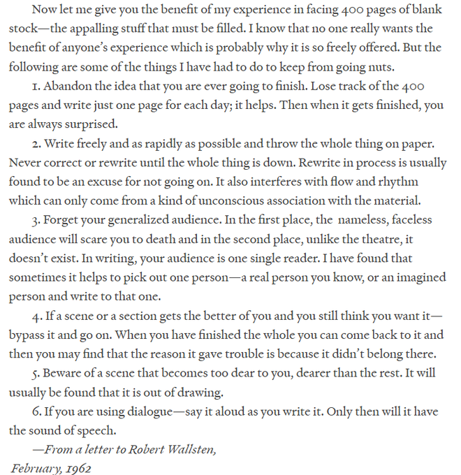 nathanbaugh27's tweet photo. Steinbeck's 6 ideas for better writing or, as he says, "some of the things I have had to do to keep from going nuts" https://t.co/QwFXQIke5c