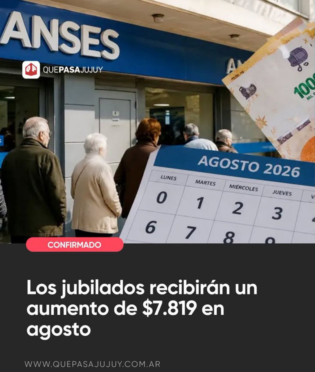 1974Xman's tweet photo. @Desdemona_jna @MenemMartin Poco más de 7mil pesos el aumento a jubilados en Agosto, vergüenza es poco. https://t.co/FGZYgDzUQk