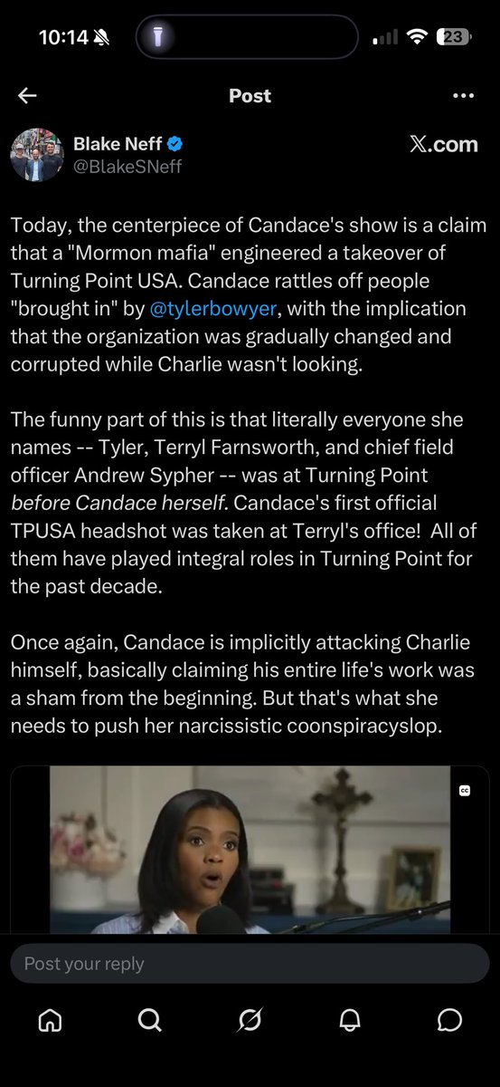ConspiracyChica's tweet photo. @TPUSA needs to fire @BlakeSNeff  immediately! @AndrewKolvet @MrsErikaKirk @RealCandaceO https://t.co/hLrGpE8fUG