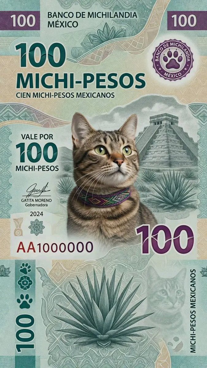 Tiofelino's tweet photo. Si existiera un Michi-mundo en una Michi-ciudad estos serían los Michi-pesos y un extra (mini hilo) 💵🐱🐾 https://t.co/krCRQGxXKb