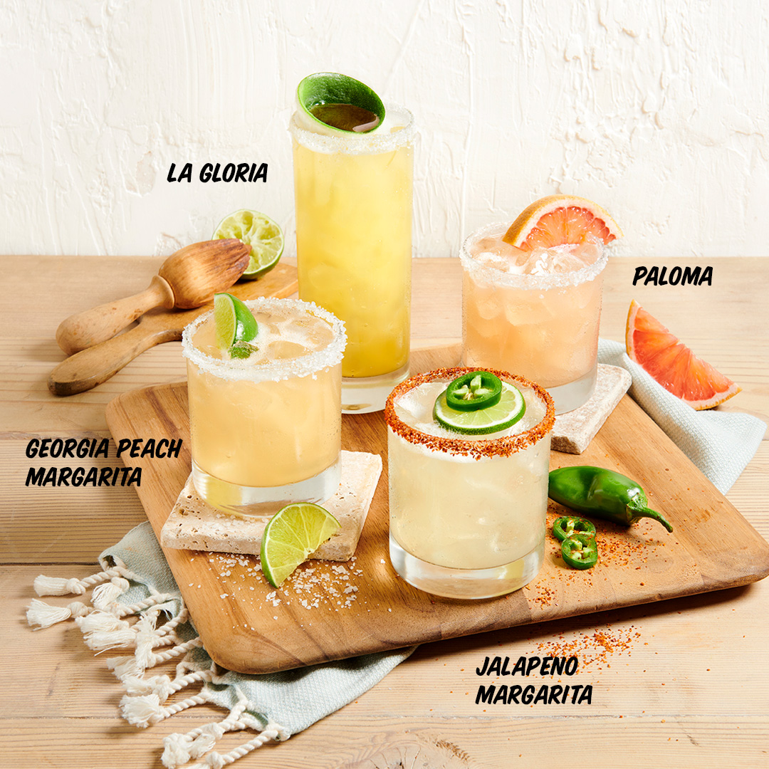 tacomacofficial's tweet photo. 🍹 National Tequila Day calls for a toast! Celebrate with our Margarita Flight featuring the Georgia Peach Margarita, Jalapeño Margarita, Paloma &amp; La Gloria—or order your favorite by the glass. 🥂 Which one are you trying first? 🍋‍🟩 #NationalTequilaDay #TacoMac https://t.co/Si8ACpYhPW