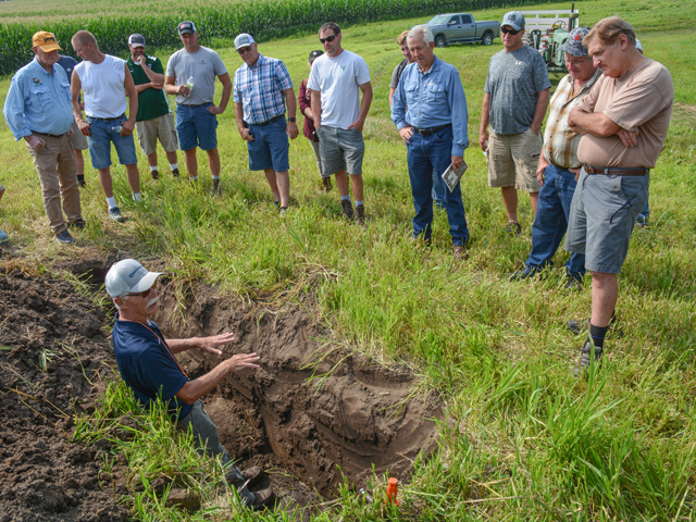 VerdiPlus's tweet photo. What does farmed soil look like compared to undisturbed soil only a few feet away?  NRCS Soil Scientist Lance Duey is the "pit master" at the Soil Health Field Day on Tuesday, August 4th.  Registration deadline is Friday, July 31st. https://t.co/w5mKTZ87IF
