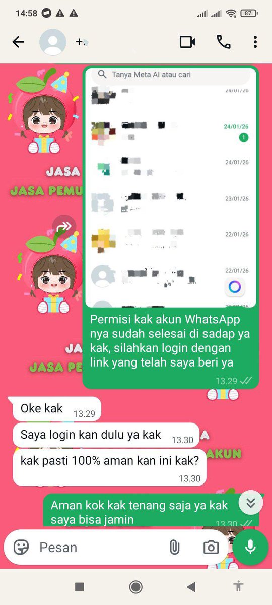 frleurt's tweet photo. Menyediakan Jasa pemulihan akun &amp; Jasa Pulihkan akun, Jasa Lacak, Sadap WhatsAp

Jasa balikin akun Instagram dan Facebook, Tiktok, Linkedlin, Gmail, Line, all sosmed.

Serta : Hapus Akun, Sadap WhatsApp,Lacak Lokasi dan Hack Akun

Full Testii, Fast Proses, Wa Di Bio.✅
#zonauang https://t.co/DrdNSPp6Qd