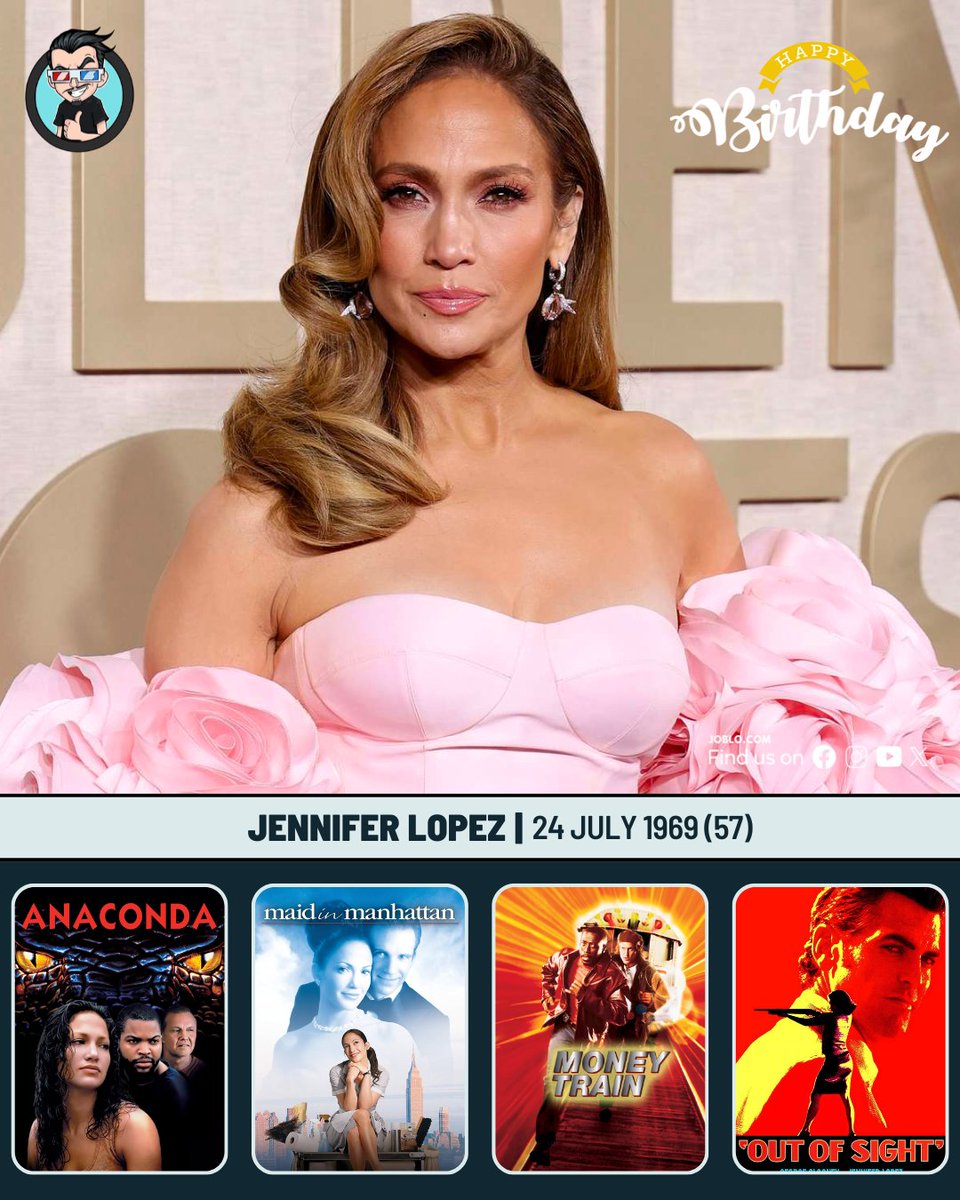 joblocom's tweet photo. Jennifer Lopez turns 57 today! 🎂
#JenniferLopez #JLo #AnacondaMovie #OutOfSight #MoneyTrain https://t.co/05QPkqdaHS