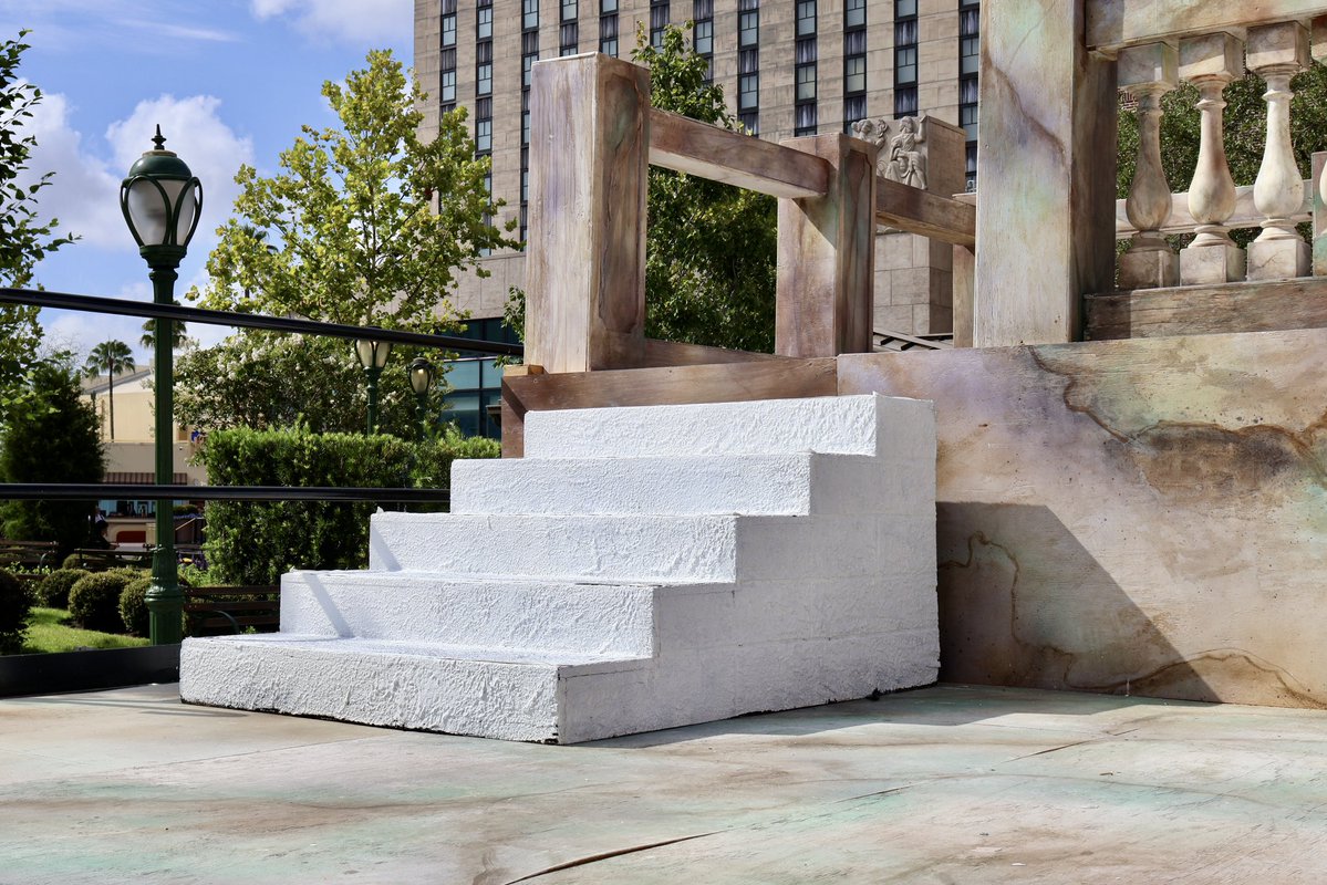 Staircase to the left side of the big stage in New York is now