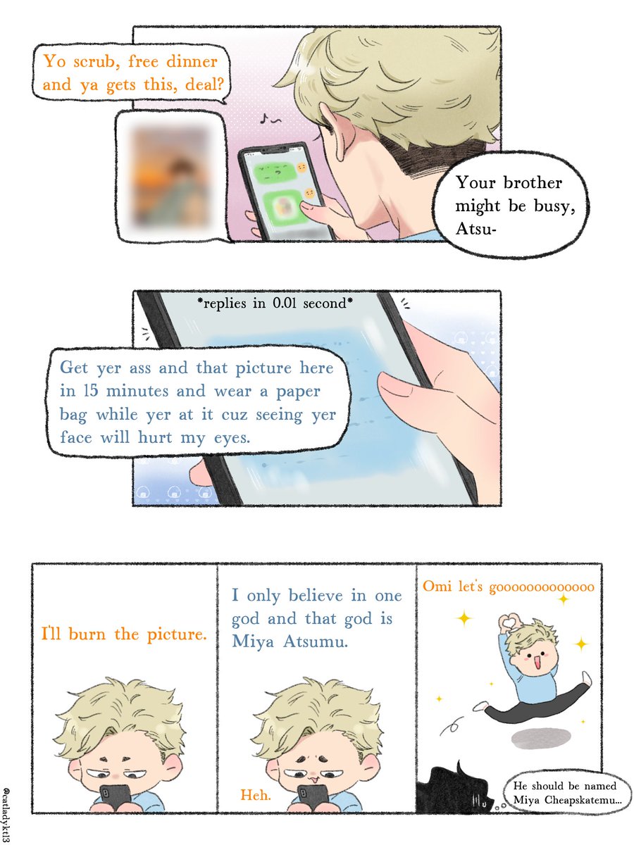 catladykt13's tweet photo. Silly happenings and precious moments. 
(5 comic pages + 1 bonus illustration)

*proper dialogues for translators in the comment section*

*bonus osasuna panel next week ^^

#sakuatsu #osasuna #motayakomori https://t.co/99FEtKLWte