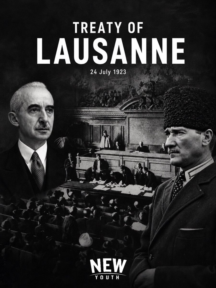 yeniyouth's tweet photo. On the 103rd anniversary of the Treaty of Lausanne, the foundation of the Republic of Türkiye and the guarantee of our independence, we commemorate with gratitude all our heroes who fought for our nation’s independence, especially our Great Leader Mustafa Kemal Atatürk and İsmet İnönü, the hero of Lausanne and our second President.

On this important day, when the treaty that founded our Republic was signed, we are embarking on a NEW journey and establishing the NEW Party.

Just as it was 103 years ago, this NEW journey moves toward a brighter future together with our nation!