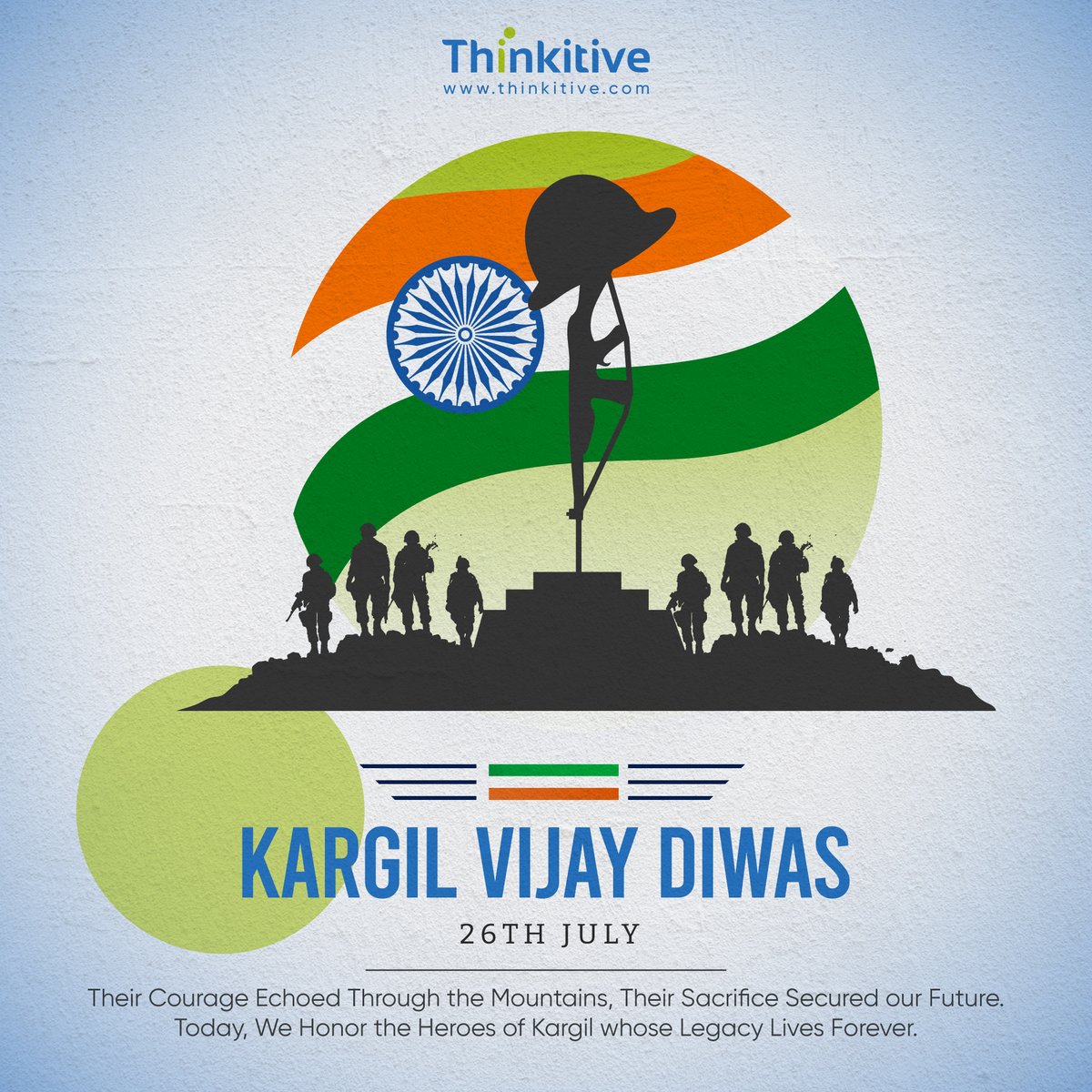 thinkitive2015's tweet photo. 𝗦𝗼𝗺𝗲 𝘃𝗶𝗰𝘁𝗼𝗿𝗶𝗲𝘀 𝗮𝗿𝗲 𝗻𝗲𝘃𝗲𝗿 𝗳𝗼𝗿𝗴𝗼𝘁𝘁𝗲𝗻.

On 𝗞𝗮𝗿𝗴𝗶𝗹 𝗩𝗶𝗷𝗮𝘆 𝗗𝗶𝘄𝗮𝘀, we pay tribute to the brave soldiers whose unwavering courage, resilience, and selfless sacrifice protected our nation's pride against all odds.

𝗝𝗮𝗶 𝗛𝗶𝗻𝗱.

 #JaiHind https://t.co/ghZdOC0SJp