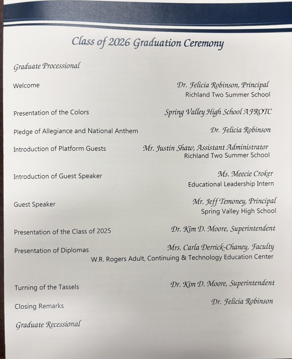 JTemoney's tweet photo. Congratulations Richland Two Summer School Graduates!! You did it! 🎓🎉🎊🎓 
#ClassOf2026
@wrrogerscenter 
@SV_Vikings 
@BHSBengalNation 
@RNECavaliers 
@rvhs 
@WHS_Redhawks
@RichlandTwo https://t.co/7IwrVIFntz