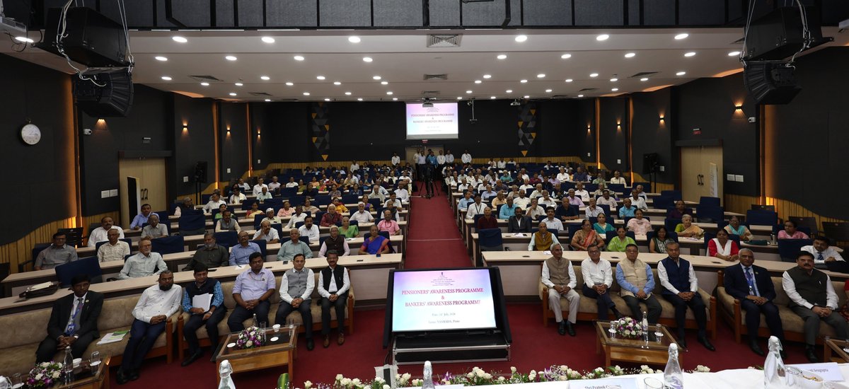 DOPPW_India's tweet photo. Department of Pension and Pensioners’ Welfare (DoPPW) conducted a Pensioners’ Awareness Program at, Pune on 24th July, 2026. The program was held in collaboration with Pensioners’ Welfare Associations at Pune and attended by more than 350 pensioners from Pune and neighboring areas. A team of officers from DoPPW took sessions on Pension policies and initiatives taken by the Department with the objective of updating pensioners about the changes made under the “Ease of Living” initiative of the Government.
#DoPPW #PensionAwareness #BankersAwarenessProgram #EaseOfLiving #GoodGovernance #EmpoweringPensioners #PensionReforms

@DrJitendraSing @TheOfficialSBI @RailMinIndia @Central_Railway @mygovindia @DARPG_GoI @DoPTGoI @MoHFW_INDIA @PIB_India @PIBPersMin @PIBPUNE @PIBMumbai @DDNewslive