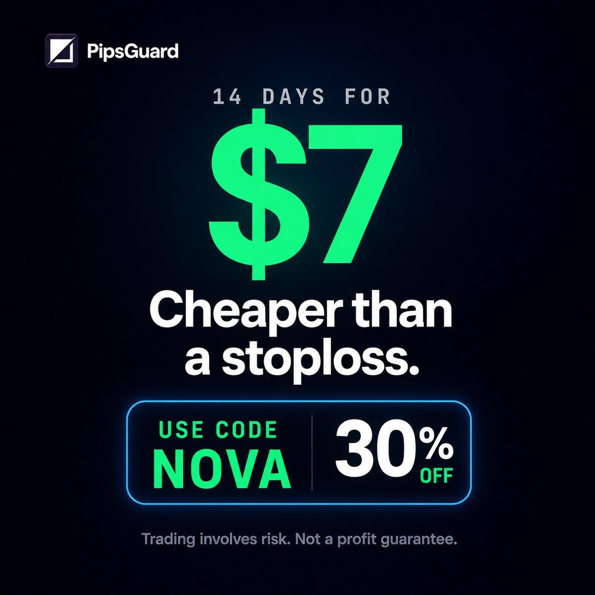 NovaXTrade's tweet photo. Most traders don't blow their accounts because of a bad strategy. 

They blow them trying to win back a loss.

One revenge trade is all it takes.

That's why PipsGuard enforces a mandatory cooldown after every losing trade keeping emotions out and discipline in.

🚀 Use code NOVA for 30% OFF
🔗 https://t.co/RoyIgStPdh

Because the best traders don't rely on willpower.

They rely on rules.