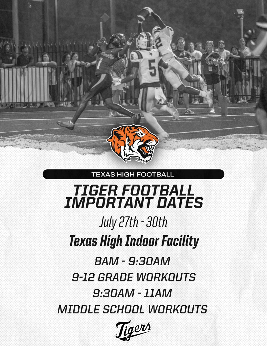 THighFootball's tweet photo. 🚨 LAST WEEK OF SUMMER WORKOUTS 🚨 

PLEASE READ THE INFORMATION BELOW TO PLAN FOR THE UPCOMING WEEK! 

#RIDE #PTK #30SouTH https://t.co/tk1EES4U1S