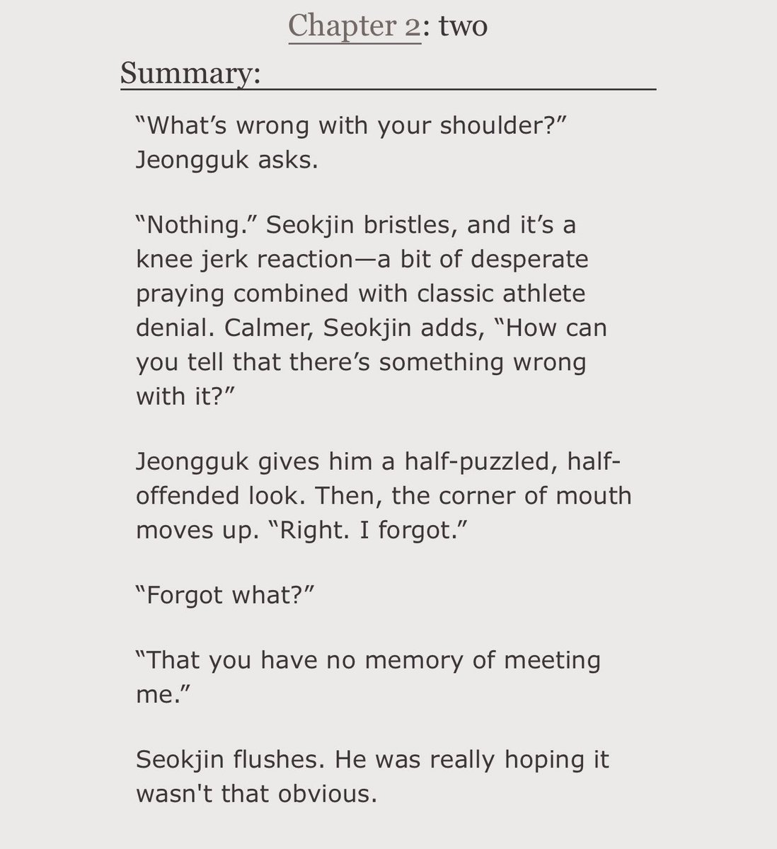 sugarwaterss's tweet photo. the world is not enough (ch. 2) 

• jinkook | #국진 
• explicit, 9k 

Now that he’s aware of Jeongguk, Seokjin, exactly as he’d feared, notices him everywhere. 

link: https://t.co/oNDD2JoWOx https://t.co/77DZyRUViw