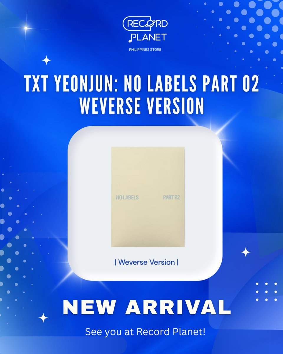 Recordplanet_ph's tweet photo. Yeonjun's No Labels Part 02 album is NOW AVAILABLE at Record Planet! 🎉
 
✅ ALL VERSIONS IN STOCK:
 
- Photobook Ver
- Compact Ver
- Weverse Version
- Figure Ver
 
Get yours now – don’t miss out! 💿
 
📍 Visit us at 3rd Floor, Market Market, Taguig
 
#TXT #Yeonjun https://t.co/ovV1oV05Tf