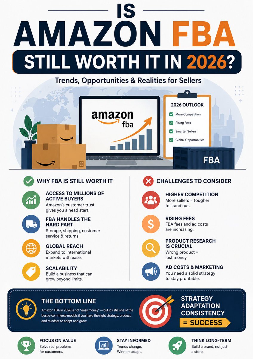 abuvtheparus's tweet photo. Amazon FBA isn't dead���but it's definitely different. 📦 Learn what's changed, current opportunities, common challenges Watch before you invest! 💡
#AmazonFBA #AmazonFBA2026 #AmazonBusiness #AmazonSeller #AmazonWholesale 
https://t.co/pwO2Tk07dI https://t.co/9PYs8Ev51G