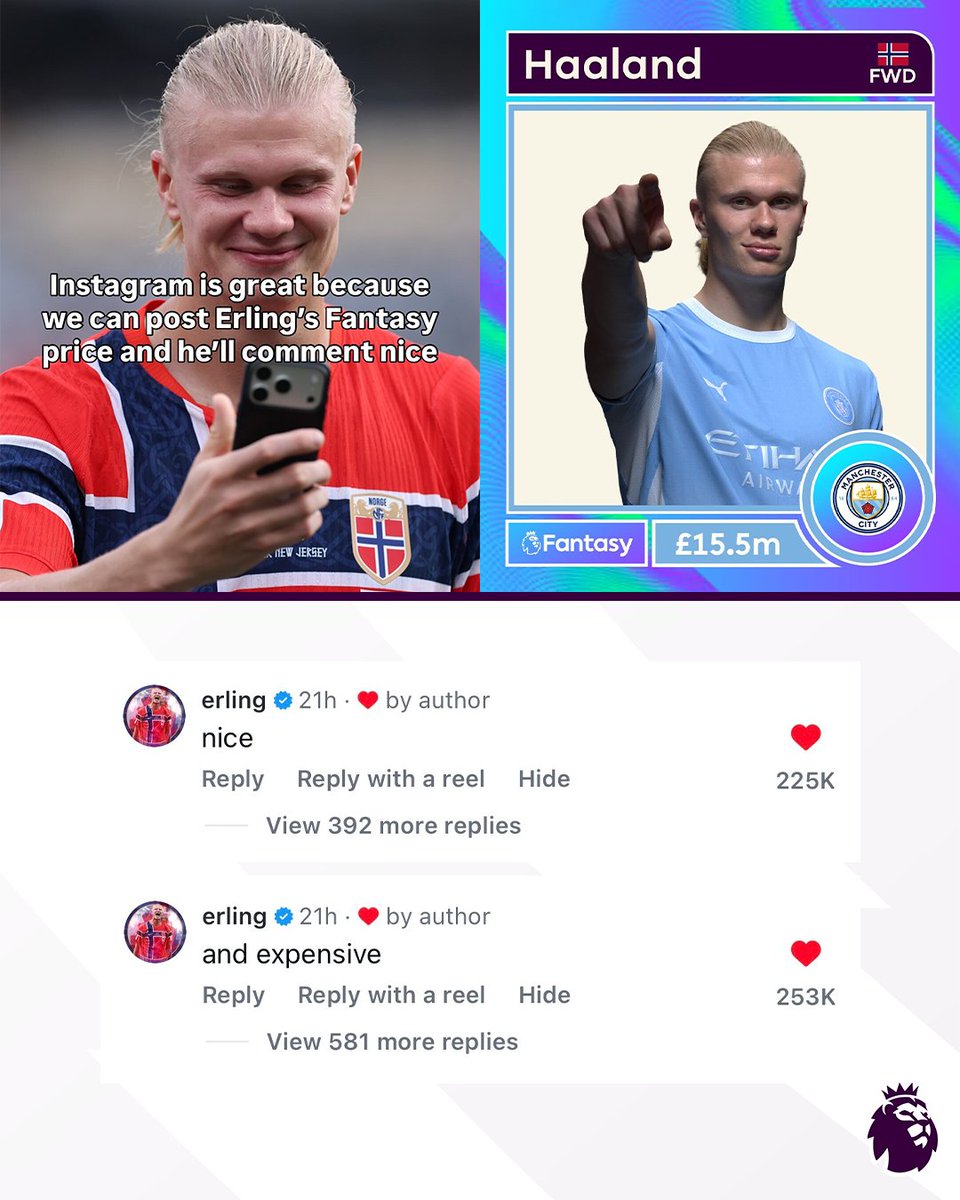 OfficialFPL's tweet photo. Erling reacts 👀 https://t.co/GWw7AhDfd6