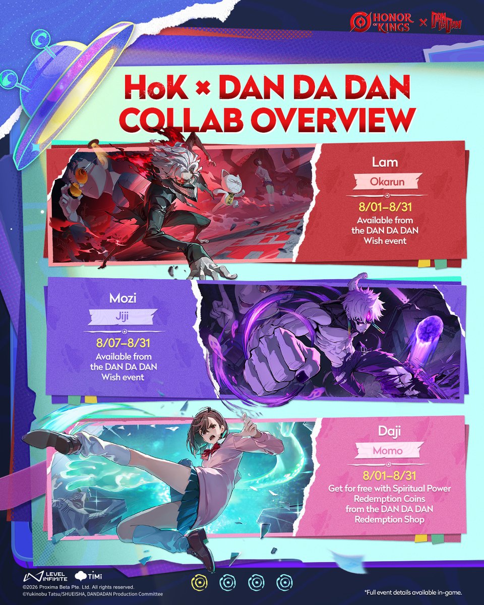 The Honor of Kings × DAN DA DAN Collab Has Arrived...