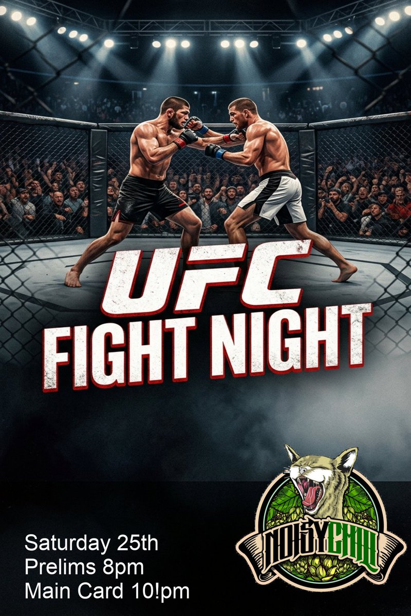 rielBrewing's tweet photo. 🥊 FIGHT NIGHT at Noisy Chili! UFC Abu Dhabi lands Sat 25 July — Ankalaev vs Guskov for the light-heavyweight strap. Prelims on the big screens from 8pm, main card 11pm. Burger + pint combo all night. Grab a table before they're gone 🍔🍺 https://t.co/8FLcJdmye0
