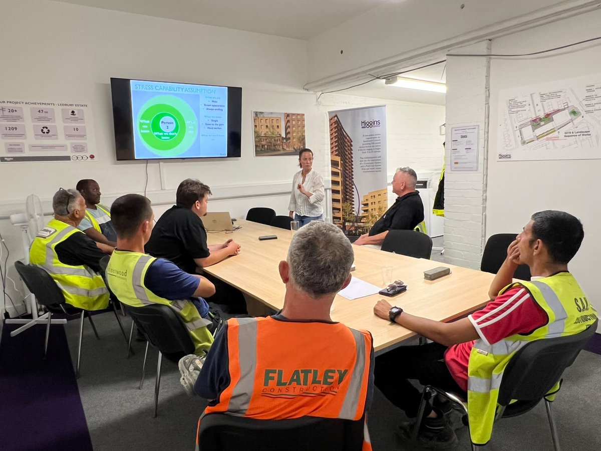 HigginsPartner's tweet photo. On @samaritans 24/7 Awareness Day, we're reflecting on a recent mental health awareness session at our Ledbury Estate development. It highlighted the importance of mental wellbeing at work and inspired several attendees to explore Mental Health First Aid training. #Samaritans247 https://t.co/rHZdMe4MJv