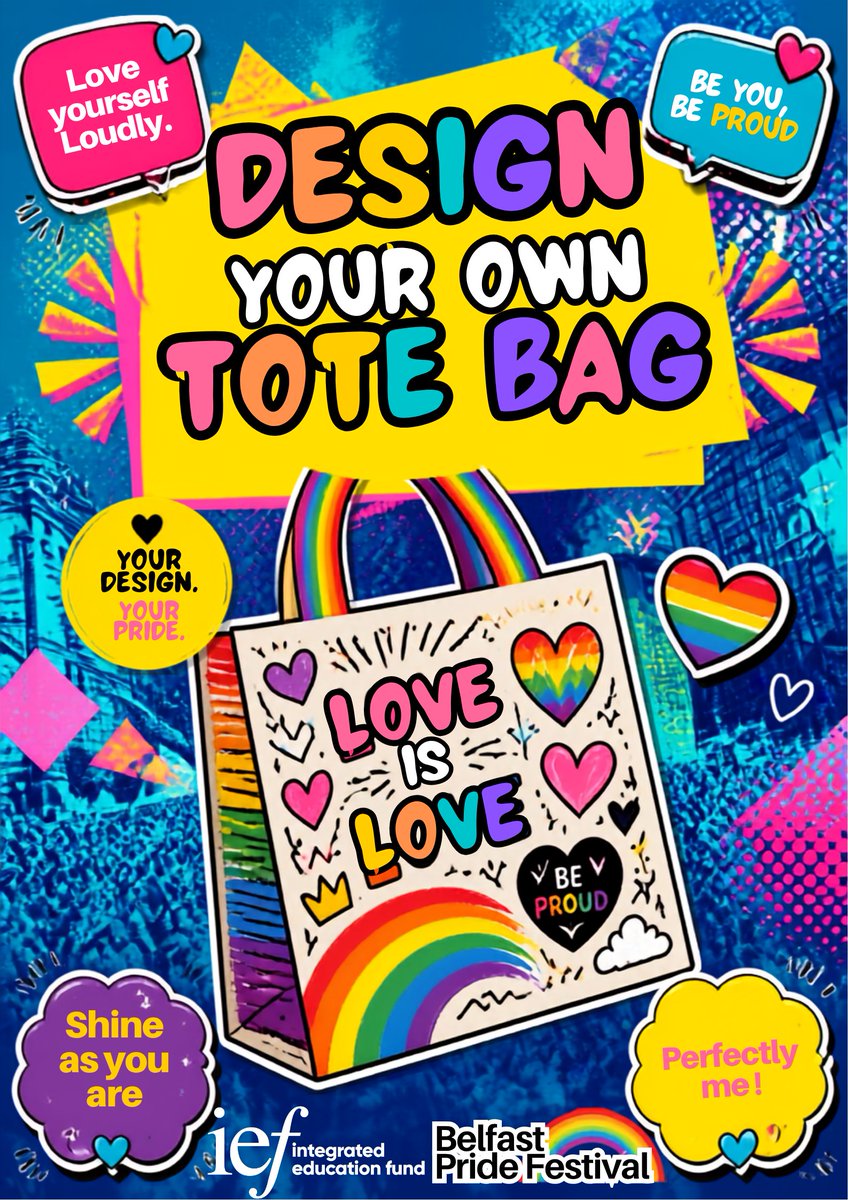 IEFNI's tweet photo. Team IEF are at @belfastpride today, so do come say hello 👋
Join us for a fun, free craft activity where kids can get creative and design their very own tote bag!
#BelfastPride https://t.co/DM35E9o4jX