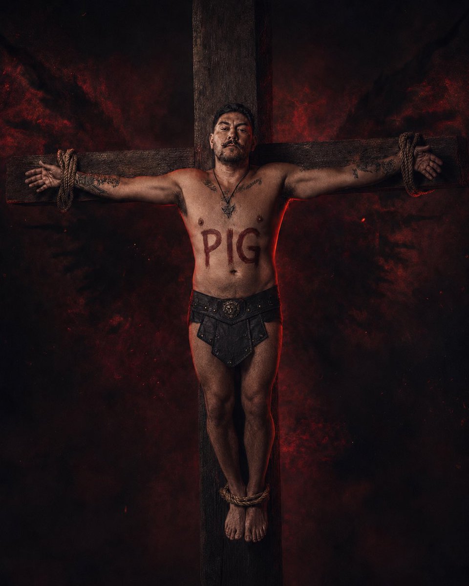 AfterDarkCorvus's tweet photo. They branded me PIG and offered my body to the darkness.

Then the Devil came down to collect what was already his.

No salvation. No shame. Just flesh, surrender, and the Devil’s kiss. 😈

#CorvusAfterDark #GayNSFW #SatanicErotica #GayPig #DevilsWhore #Blasphemy https://t.co/sGOOEvzVEg