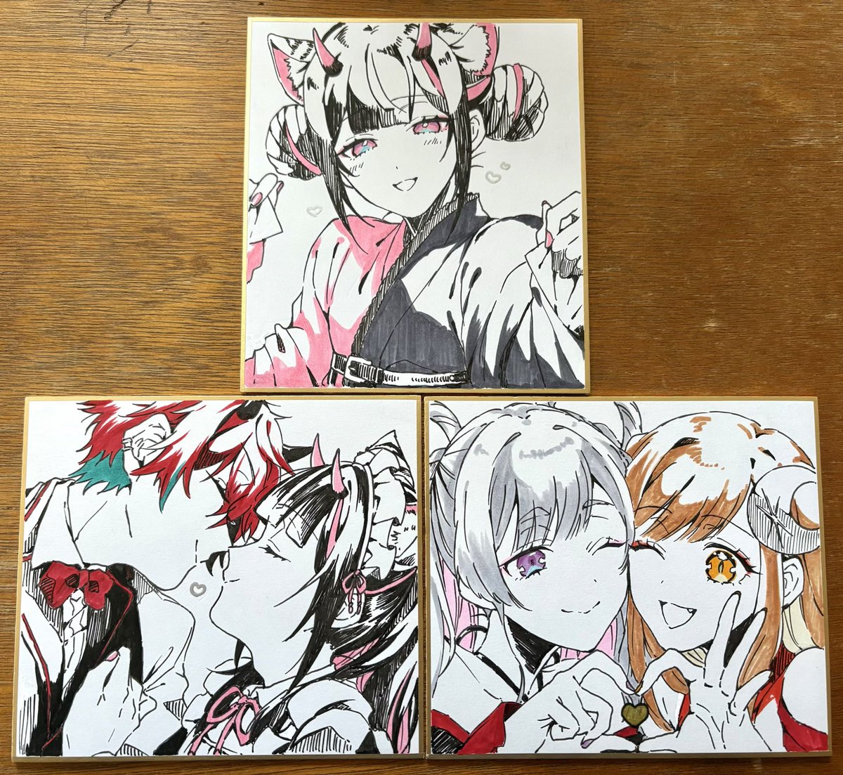 ぱんたべの色紙出来ました！あとは文字ちょっと入れます！3枚で許して