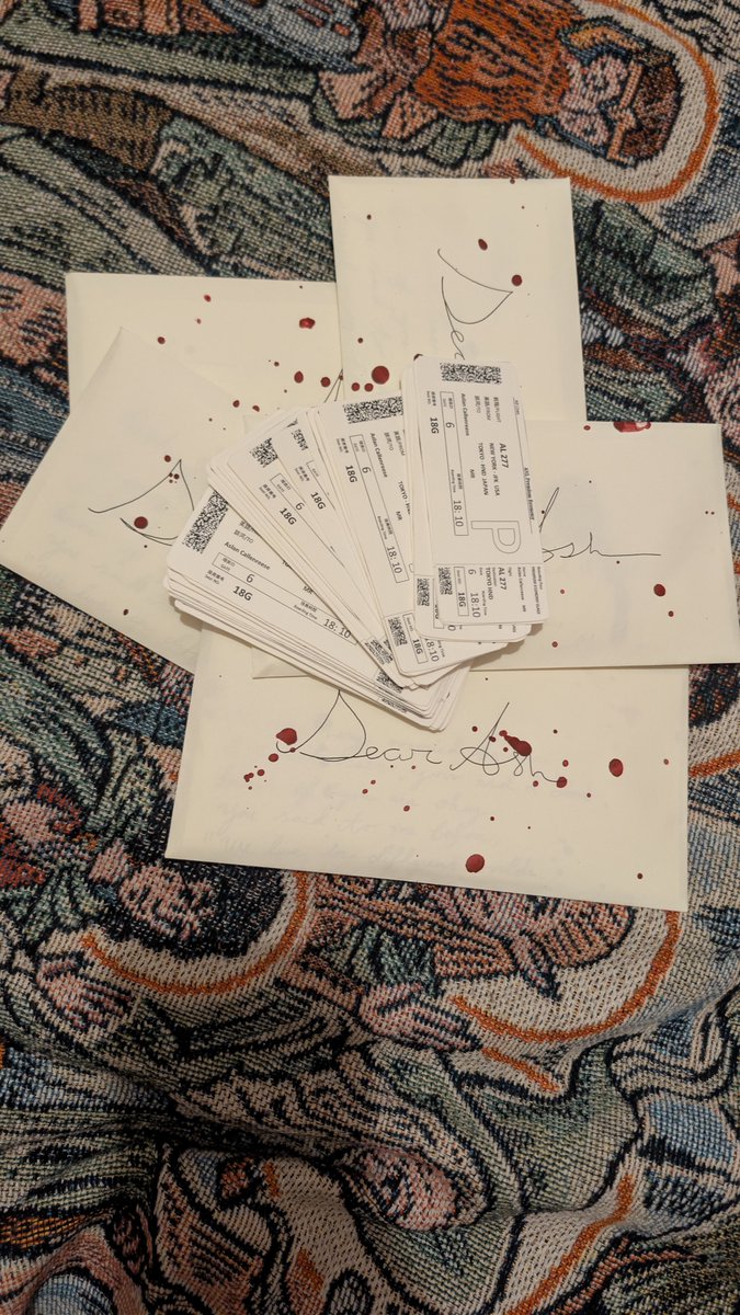 ngativitybegone's tweet photo. Gonna have the time of my life today going round hyper Japan as Eiji with letters and plane tickets to hand out hehehehehe https://t.co/PW87mco4a9