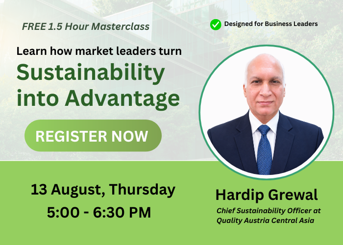 qacacompany's tweet photo. In this 1.5 hour FREE, Interactive Masterclass, learn how market leaders turn Sustainability into Advantage
Date- 13th August, Thursday
Time- 5 PM - 6:30 PM

Register now: https://t.co/S1yAg4RLD3
Or Contact us: +91-9599619392 (This is free class)

#Sustainability #ESG https://t.co/xC8oR6jDHI